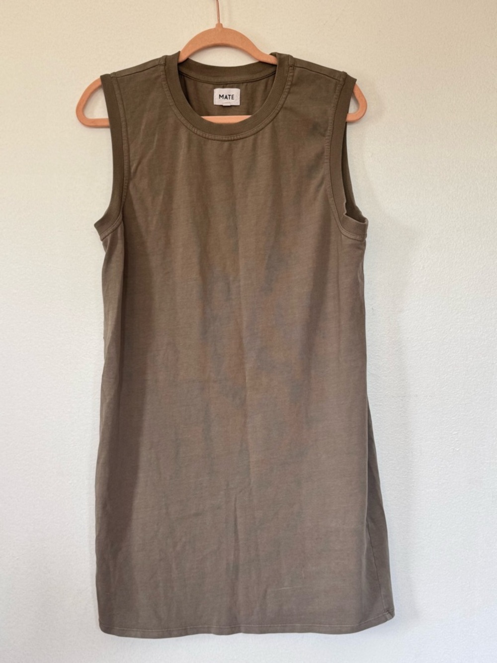 Mate Sleeveless Taupe Shift Dress - Casual EverydayTank Dress S M - Picture 2 of 11